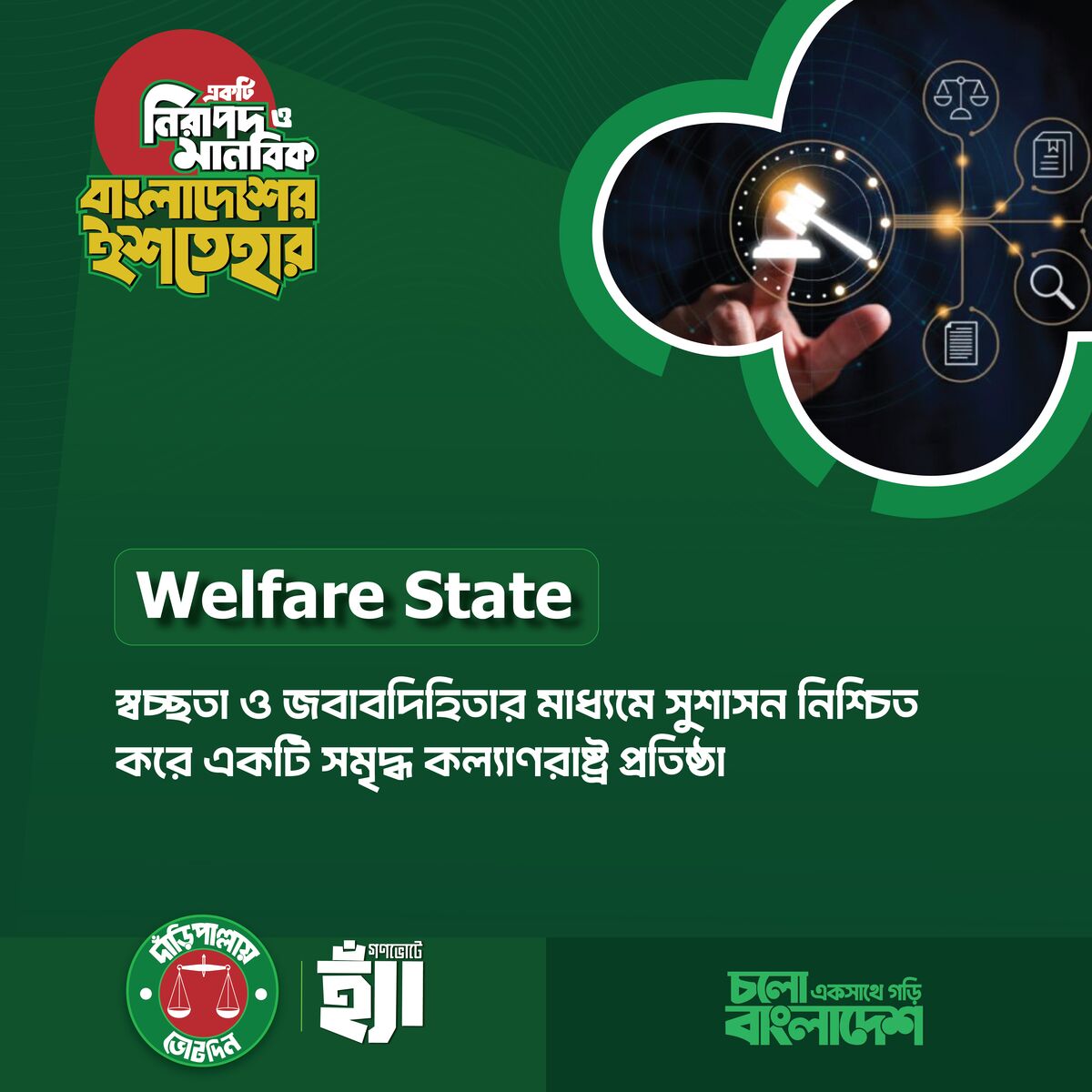 সুশাসন নিশ্চিত করে একটি সুখী ও সমৃদ্ধ কল্যাণরাষ্ট্র প্রতিষ্ঠা