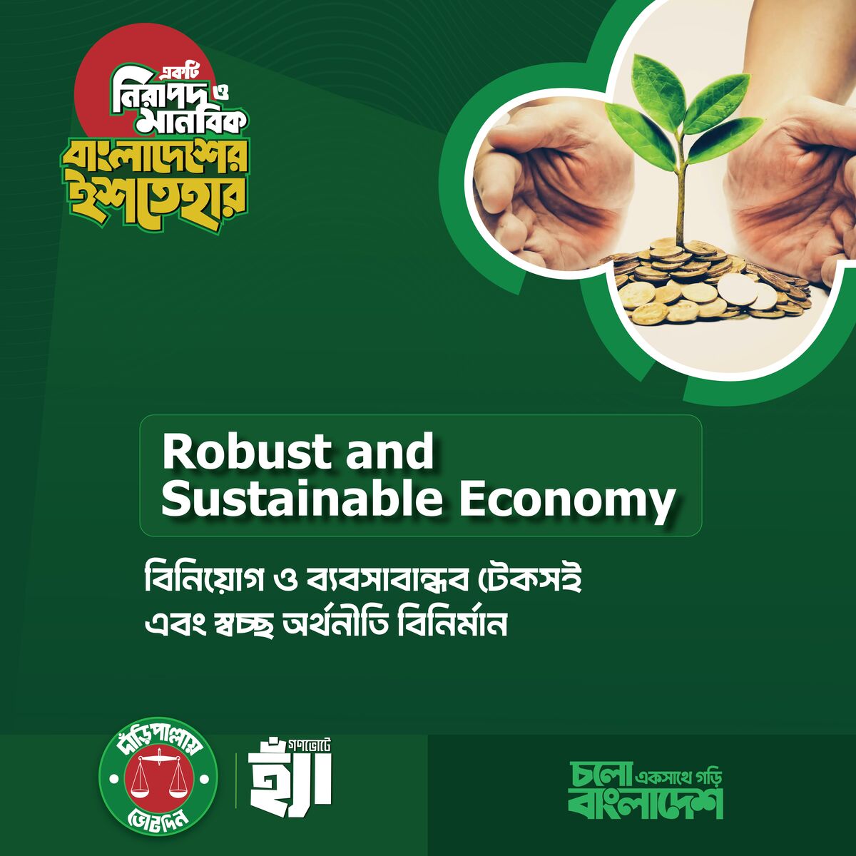 বিনিয়োগ ও ব্যবসাবান্ধব টেকসই ও স্বচ্ছ অর্থনীতি বিনির্মাণ