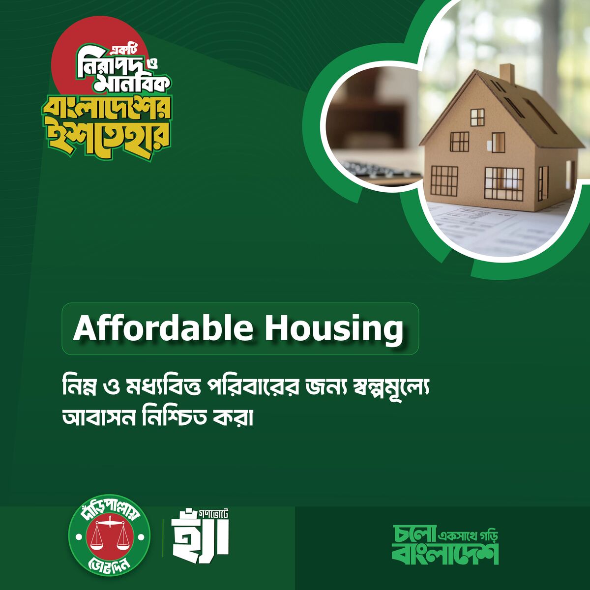 নিম্ন ও মধ্যবিত্ত পরিবারের জন্য স্বল্পমূল্যে আবাসন নিশ্চিত করা